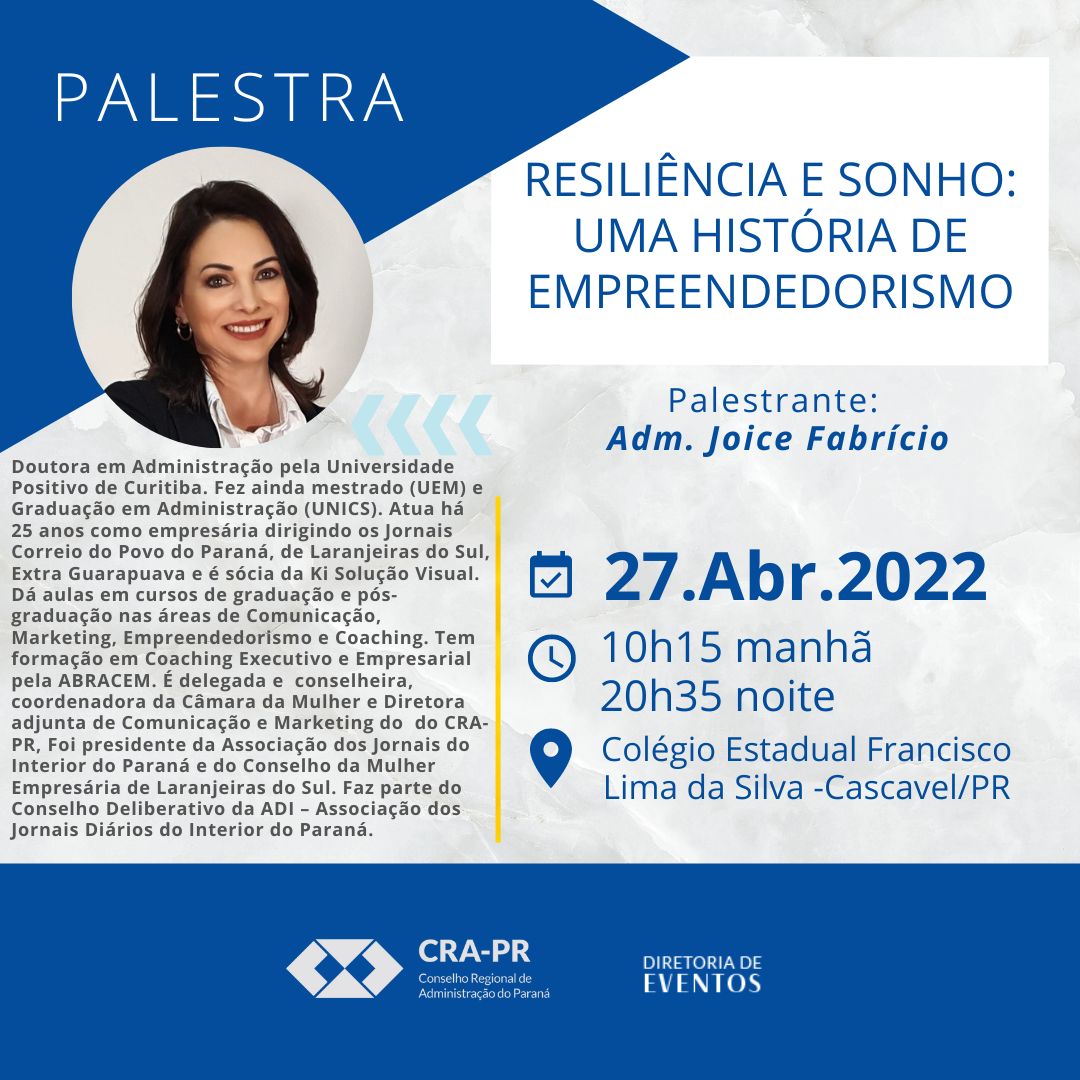 Read more about the article Palestra – Resiliência e sonho: Uma história de empreendedorismo