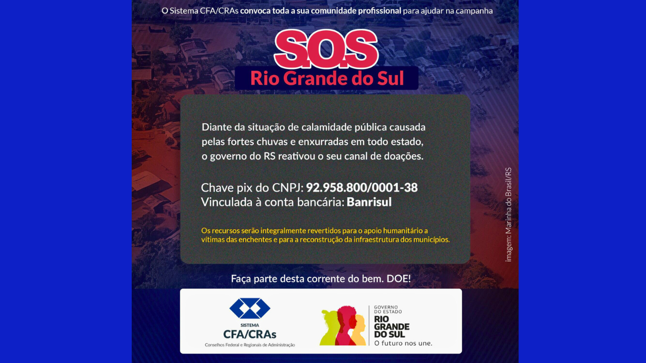 You are currently viewing Sistema CFA/CRAs presta solidariedade às famílias atingidas pelas chuvas no Rio Grande do Sul