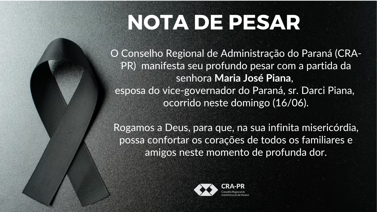You are currently viewing NOTA DE PESAR – SRA. MARIA JOSÉ PIANA